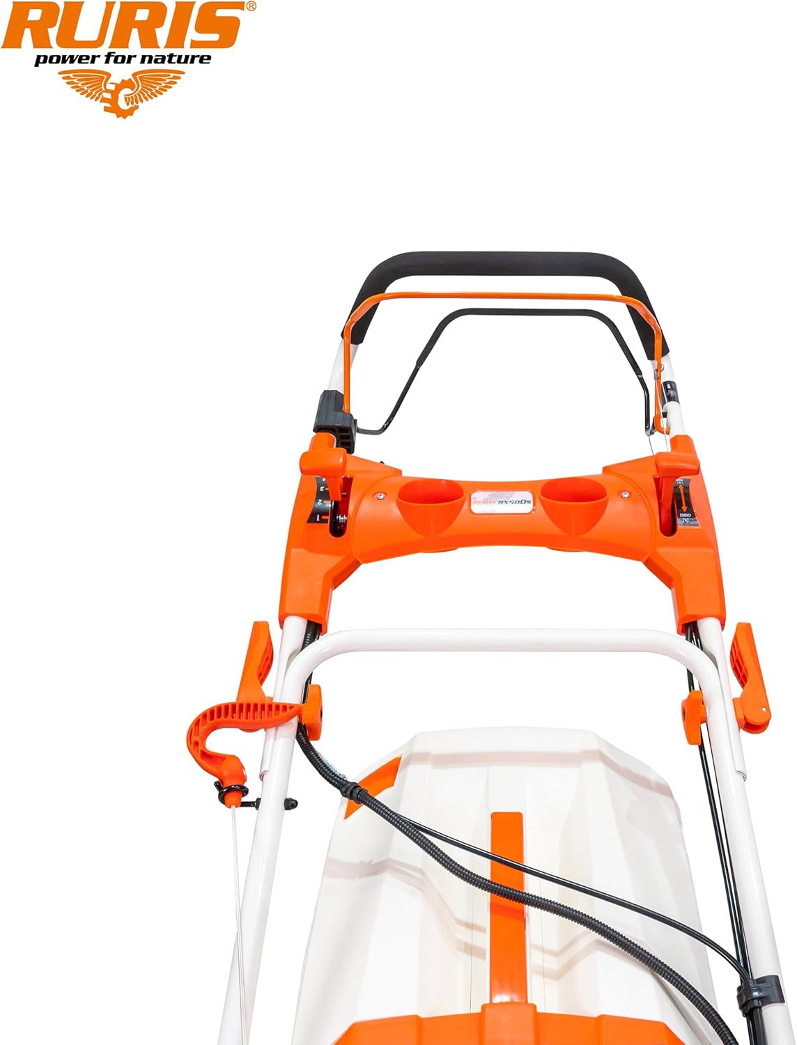 karaca-alisveris Tondeuse à Gazon Thermique 5 en 1 Mulching 5,7 CV 196cc RX500S, Orange