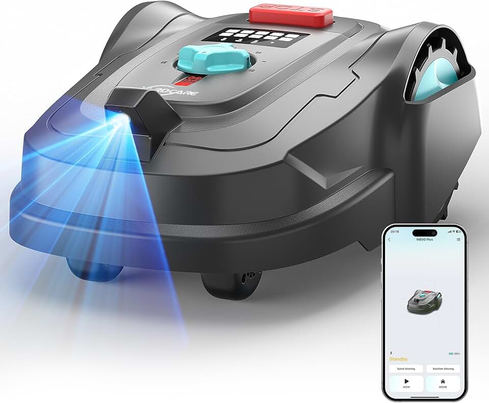 karaca-alisveris - M800Plus - 800 m² - Robot tondeuse GPS IA, coupe U, détection obstacles