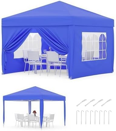 Gravee - tonnelle pliante série pop-up - 3x3m - imperméable, anti-UV, parois latérales