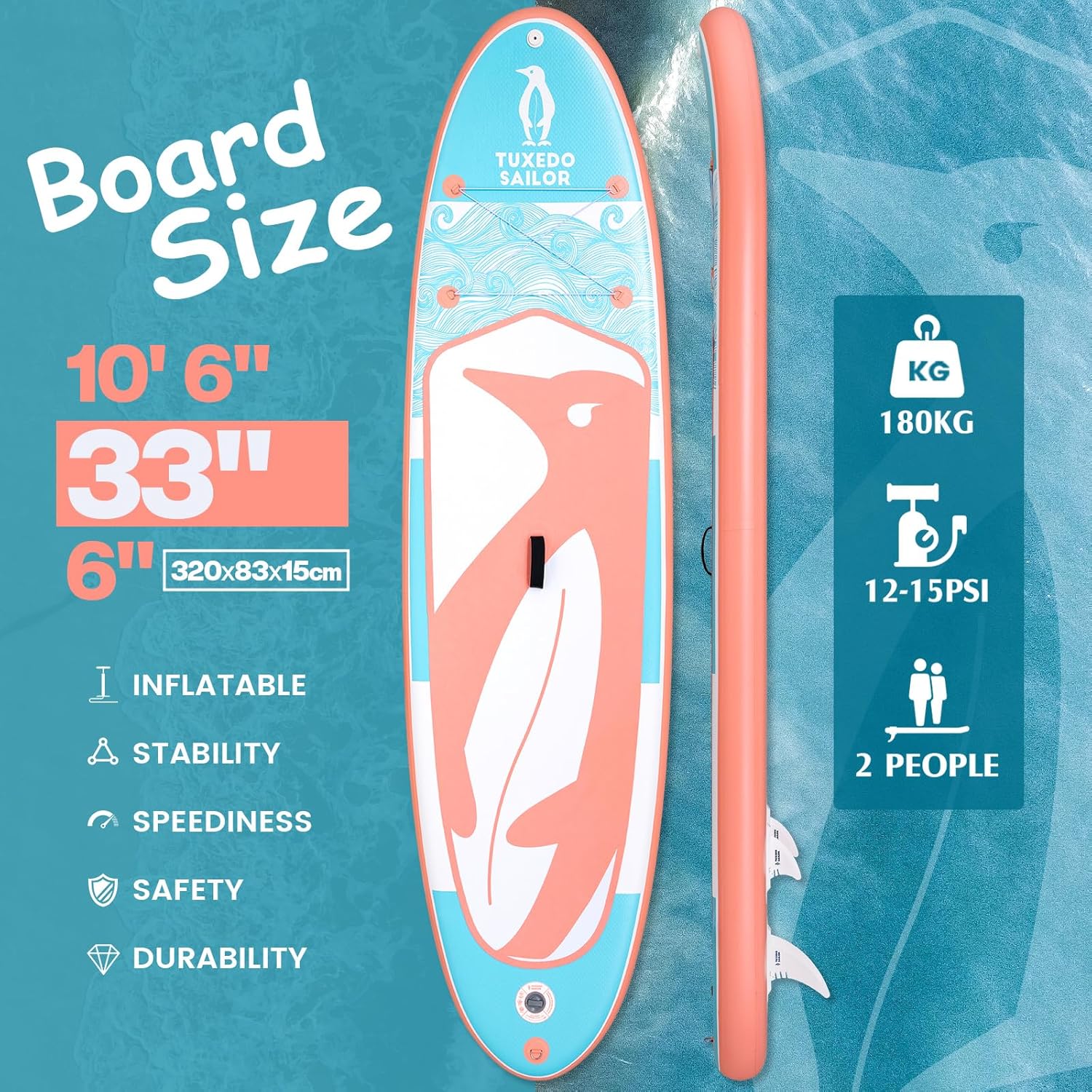 karaca-alisveris - Paddle Gonflable Adulte - SUP 320 cm - avec accessoires complets