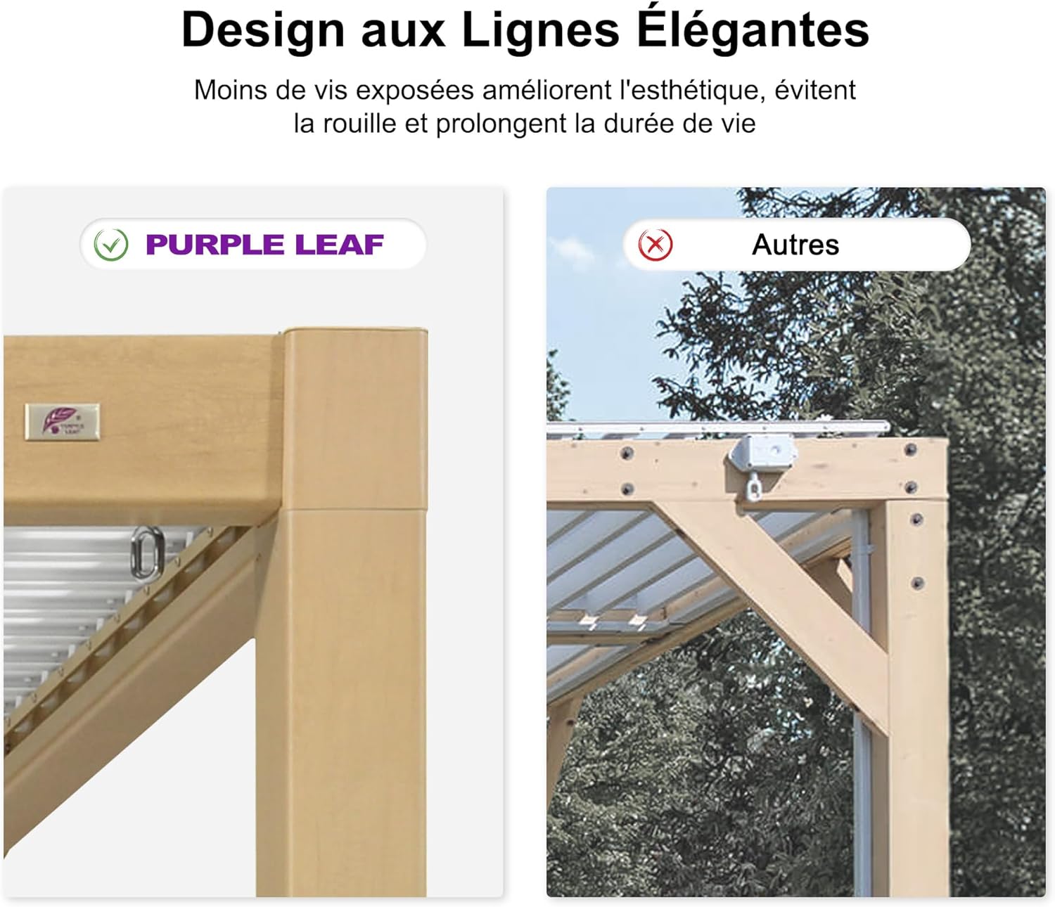 karaca-alisveris - Pergola effet bois - 3.5x6.35m - LED, lames orientables, étanche