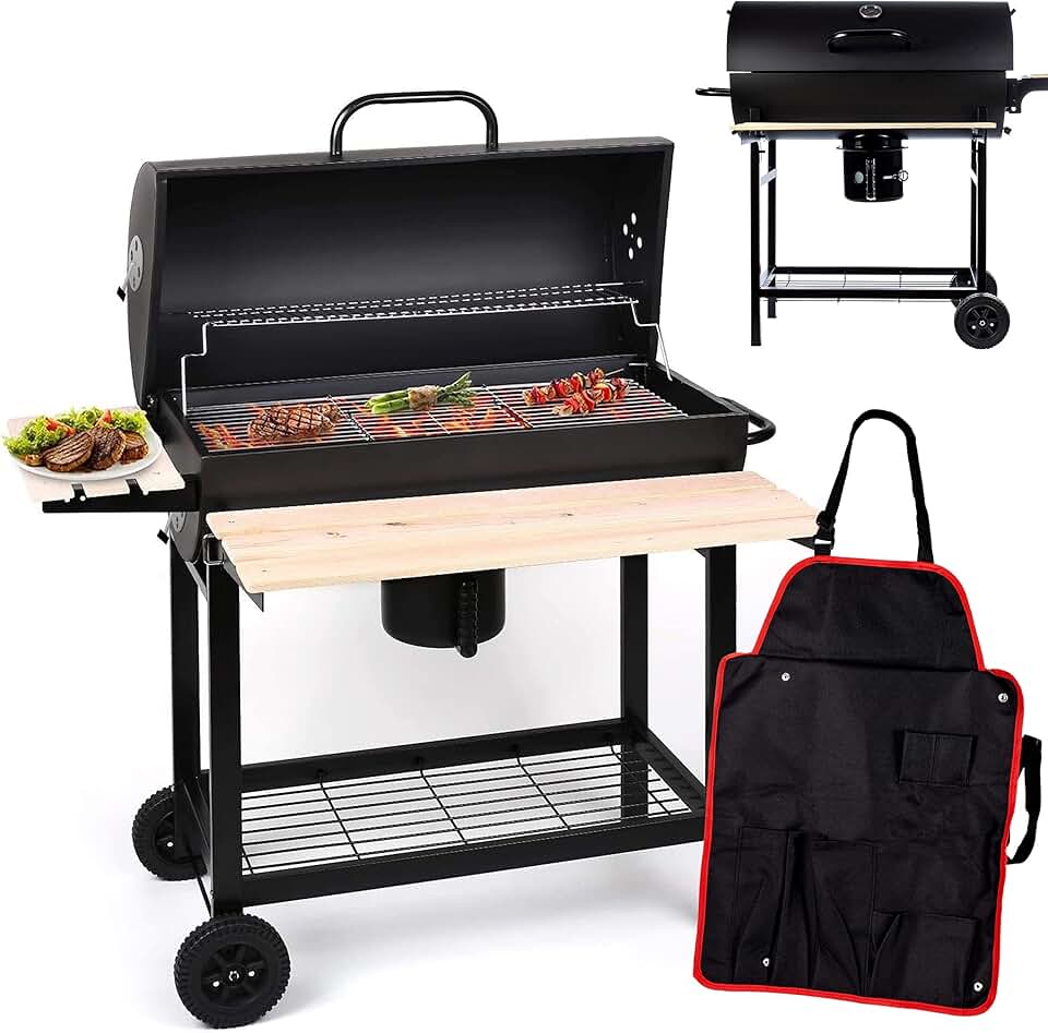 karaca-alisveris - BigBend série - barbecue rond jardin, charbon, étagères, GM2020