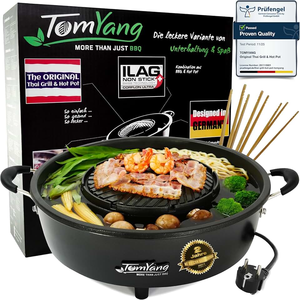 karaca-alisveris - Hot Pot BBQ électrique - revêtement suisse, design allemand, vidéos recettes, barbecue de table