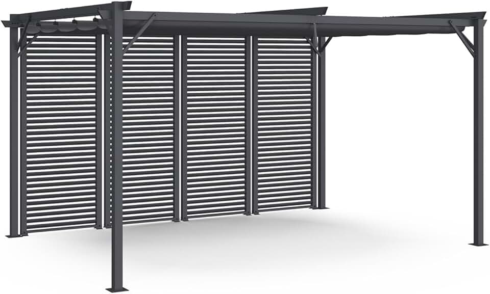 karaca-alisveris - Pergola Collector Persienne 3x4M toit rétractable 4 pans modulables Gris Anthracite