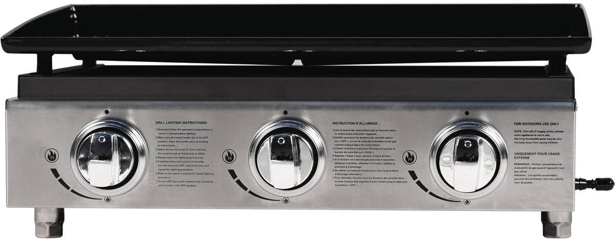 Plancha - Presto 3 brûleurs - 7,5kW - 60x40cm - Gris