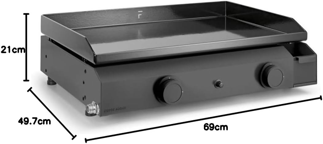 karaca-alisveris – Plancha série 60 cm – fonte émaillée, 2 brûleurs puissants