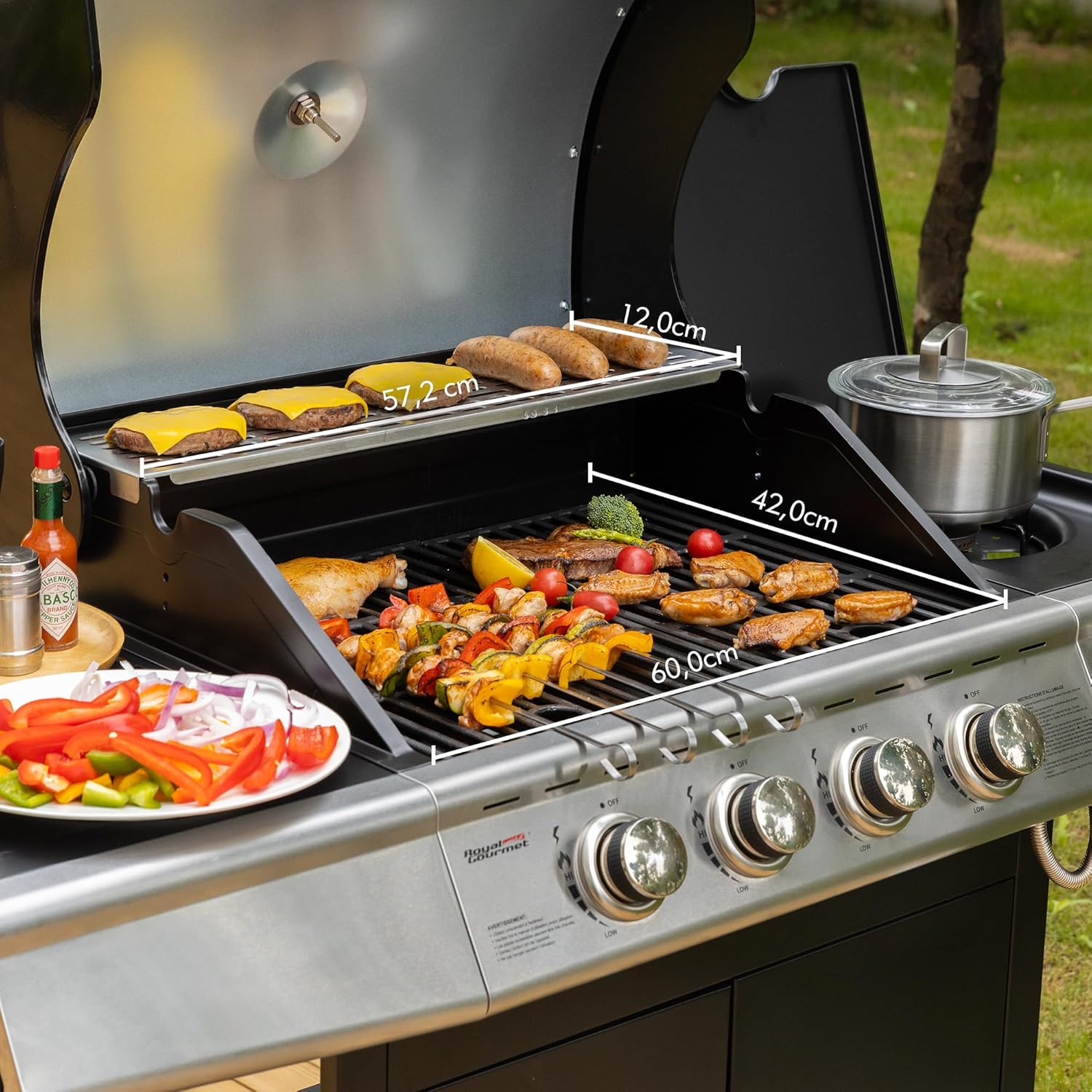 karaca-alisveris – Barbecue Série 4+1 – 14,5kW, inox, tablettes, 2 portes