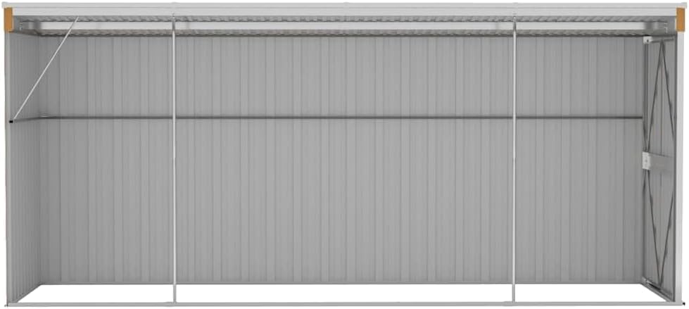 karaca-alisveris Abri de Jardin Mural Marron 118 x 382 x 178 cm Acier galvanisé,Structures extérieures, Cabanes & abris de Jardin,316232