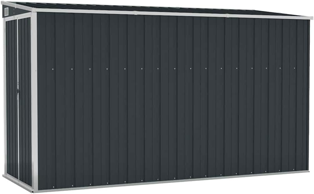 Abri de jardin mural - acier anthracite 118x288x178 cm - extérieur - 316227