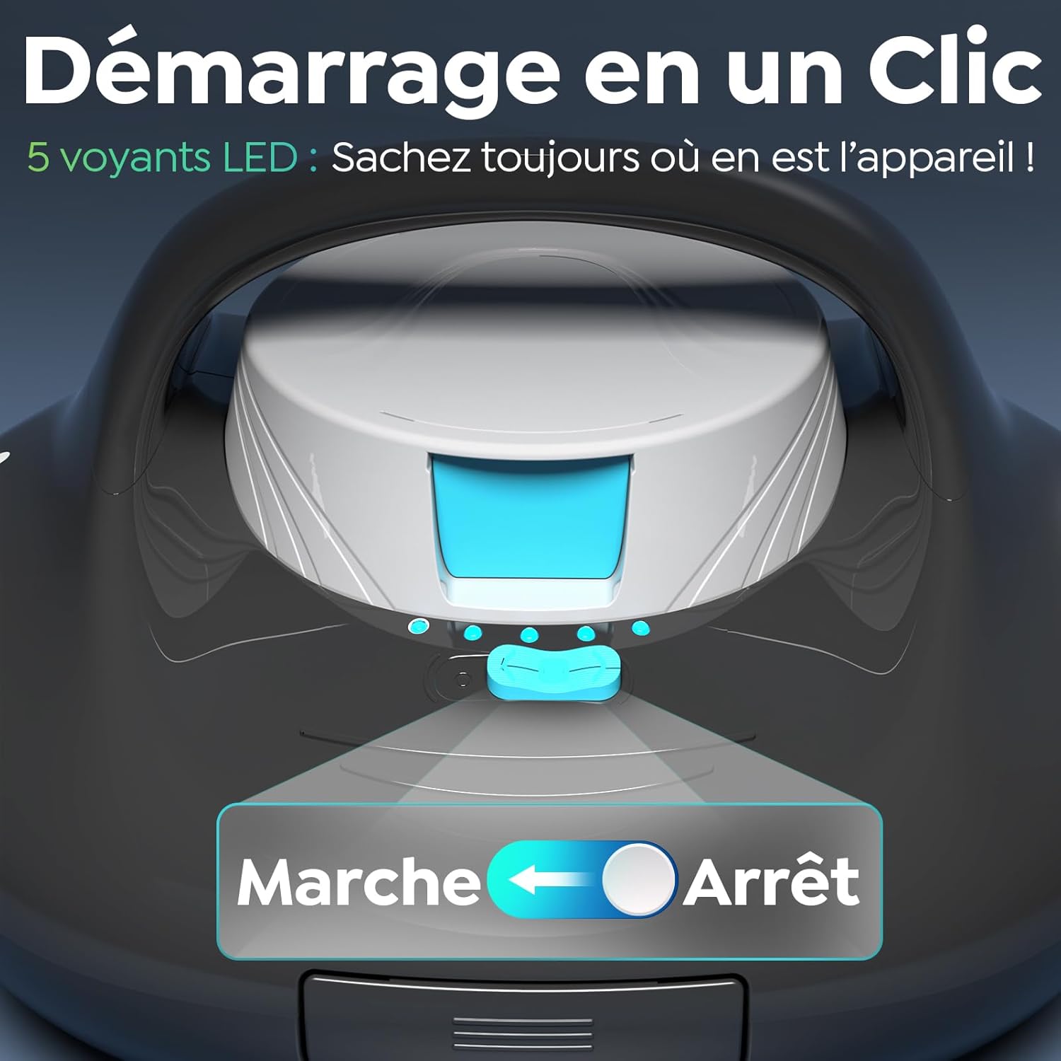 Pleco - Aspirateur piscine hors sol - 130 min, charge rapide, 85 m²