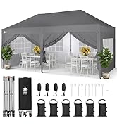 karaca-alisveris Tonnelle Pliante 3x6 Imperméable, Barnum Pliant de Jardin Exterieur, Pop-Up Gazebo a...