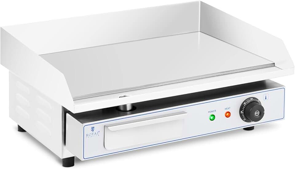 karaca-alisveris - Plancha Électrique Lisse Inox 55x35 cm 3000W Restaurant