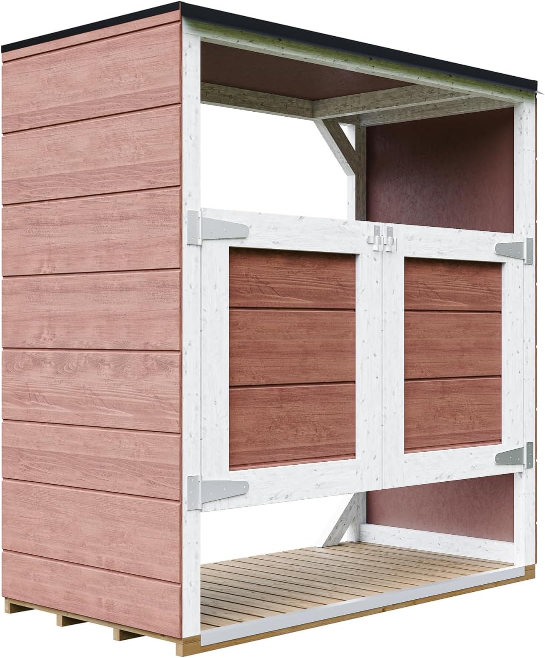 Abri de Jardin pour poubelles, Cache Poubelle extérieur 2x240L – Coffre de Rangement Exterieur, Armoire de Jardin, cabane de Jardin Exterieur – karaca-alisveris M980A-REDWOOD Red