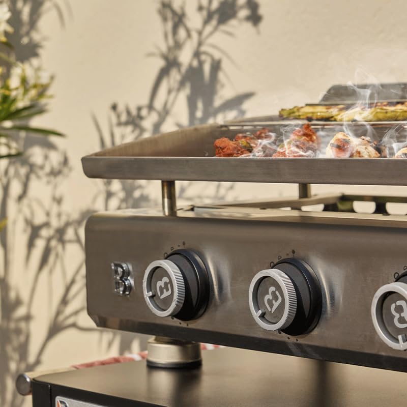 Favex - Silvia IIG Evo - 84x34 cm - plancha inox 4 feux, 10,6 kW, Stable Flame, housse, 12 convives, LONGTIME