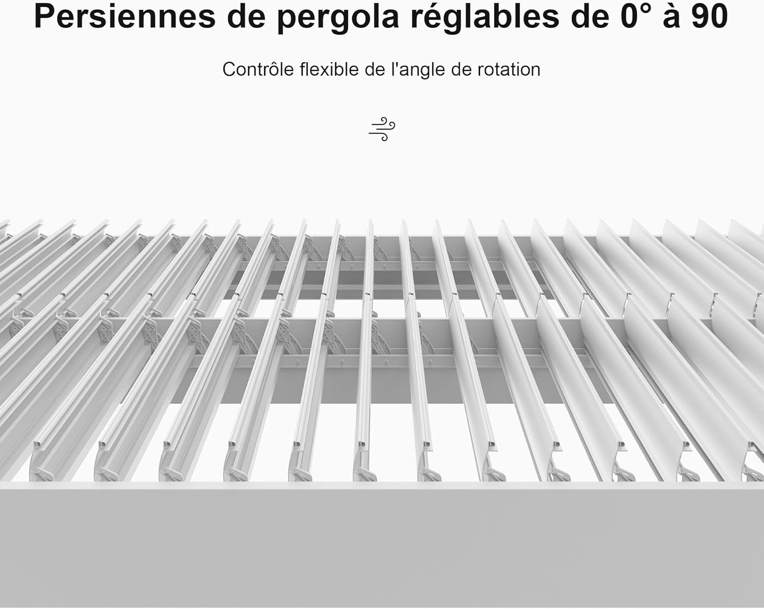 karaca-alisveris - pergola bioclimatique - 4,6x3,3 m - alu, lames orientables, éclairage intégré