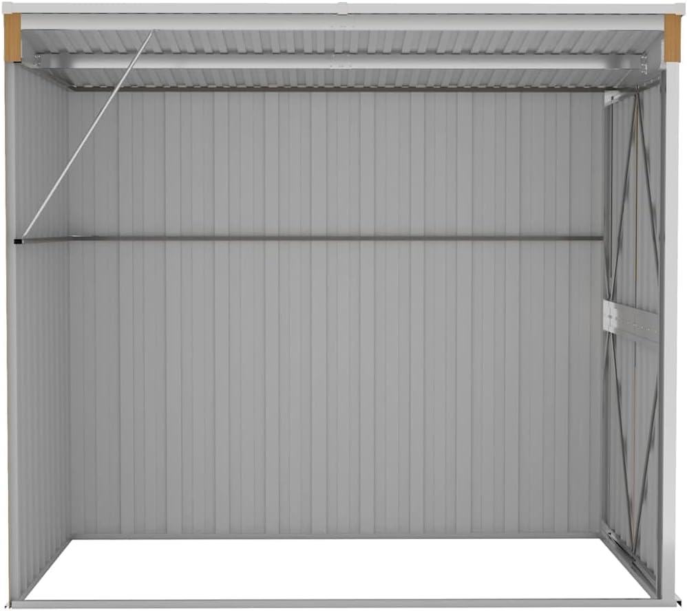 karaca-alisveris Abri de Jardin Mural Marron 118x194x178 cm Acier galvanisé,Structures extérieures, Cabanes & abris de Jardin,316224