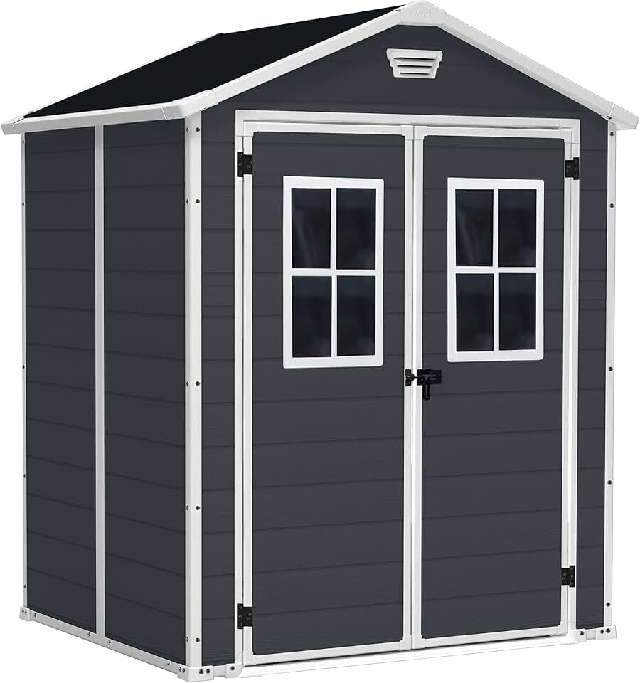 karaca-alisveris - Abri de jardin Premium, résine, 185x152x226 cm, anthracite - 12-938205