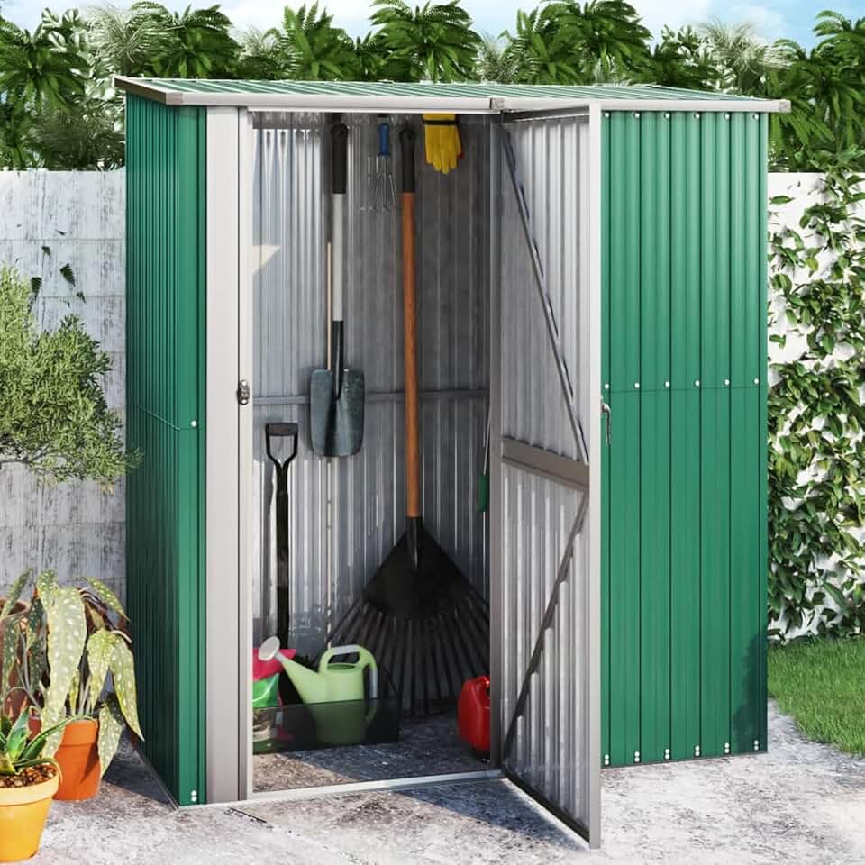 karaca-alisveris - abri de jardin en acier galvanisé vert - 180x97x200 cm - extérieur robuste