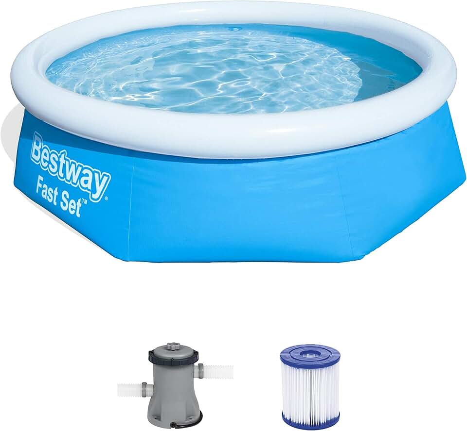 karaca-alisveris Kit de piscine Bleu 244 x 244 x 66 cm 2300 L 57268