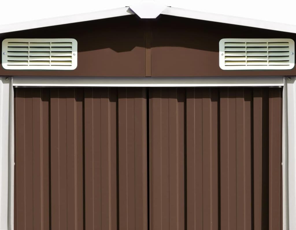 karaca-alisveris Abri de Jardin 257x489x181 cm Métal Marron,Maison & Jardin, Pelouses & Jardins, Vie en extérieur, Structures extérieures, Cabanes & abris de Jardin, Brun (Poids 105.6KG)