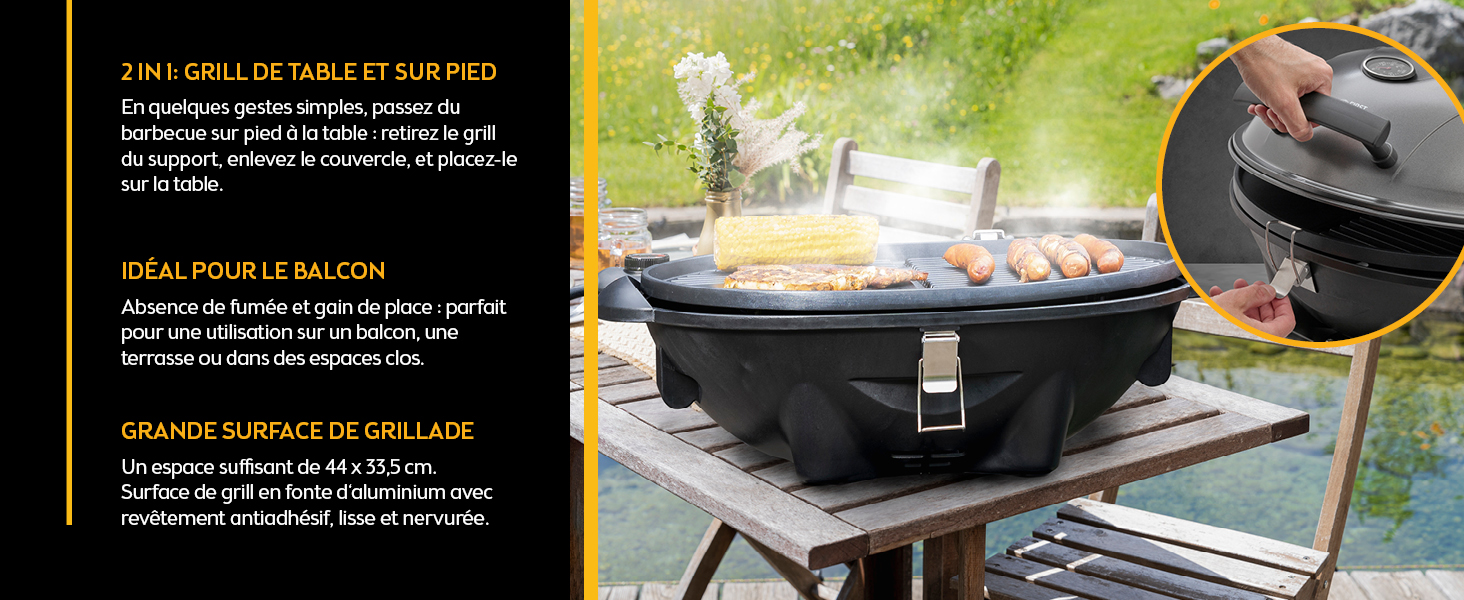 Barbecue de table électrique grill  sur pied  pour l'extérieur, balcon grils électriques  terrasse