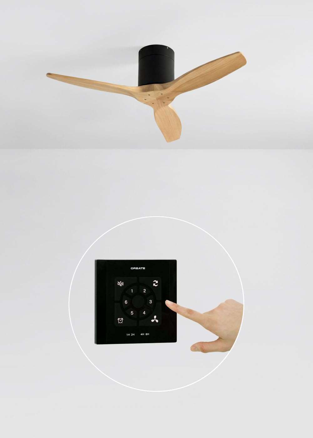 CREATE - Windcalm S - Ø112 cm - 40W, 6 vitesses, minuterie, été/hiver, télécommande