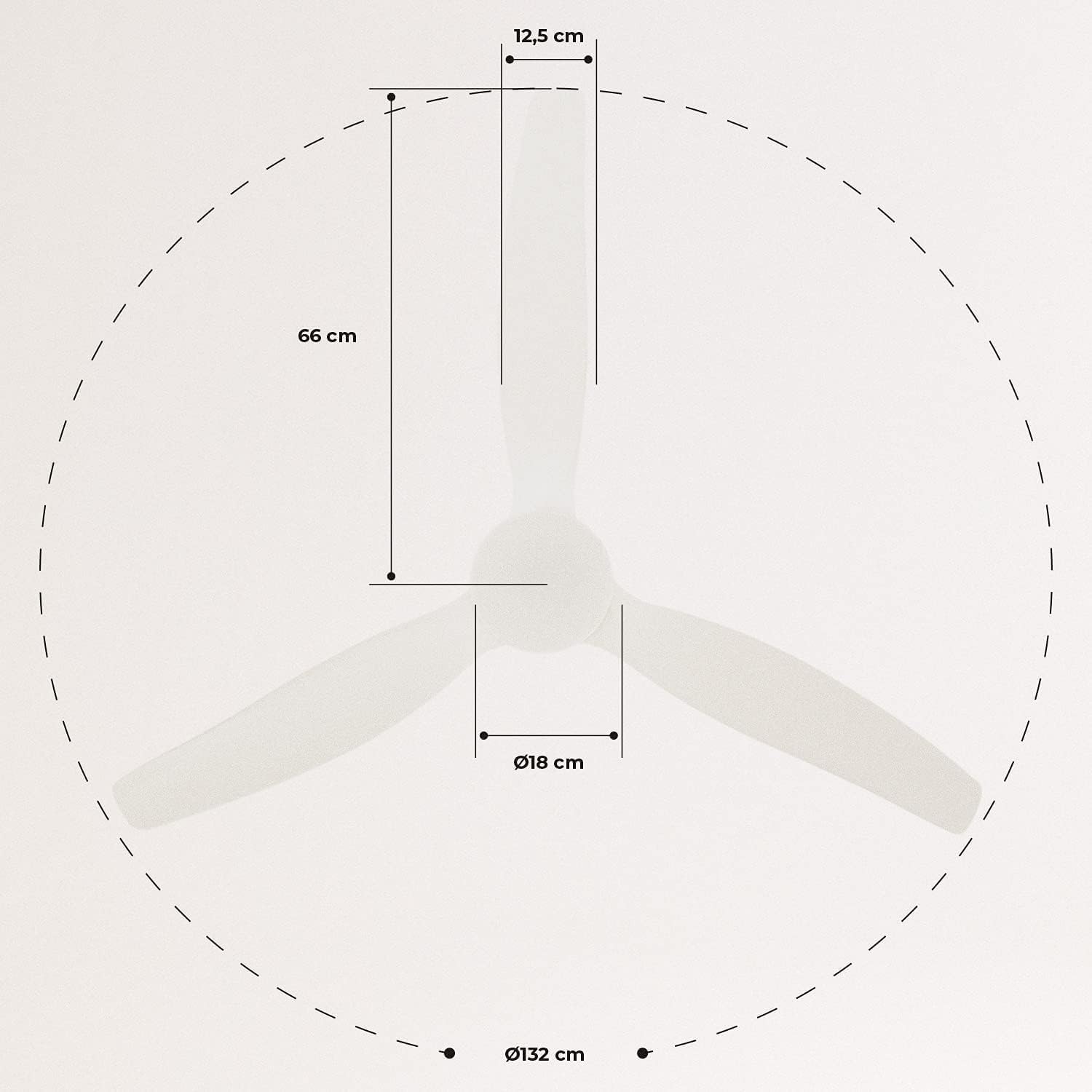 CREATE / WINDCALM M/Ventilateur de plafond ABS avec lumière et télécommande blanc / 40W, Silencieux, Ø132 cm, 6 vitesses, minuterie, été-hiver, double hauteur
