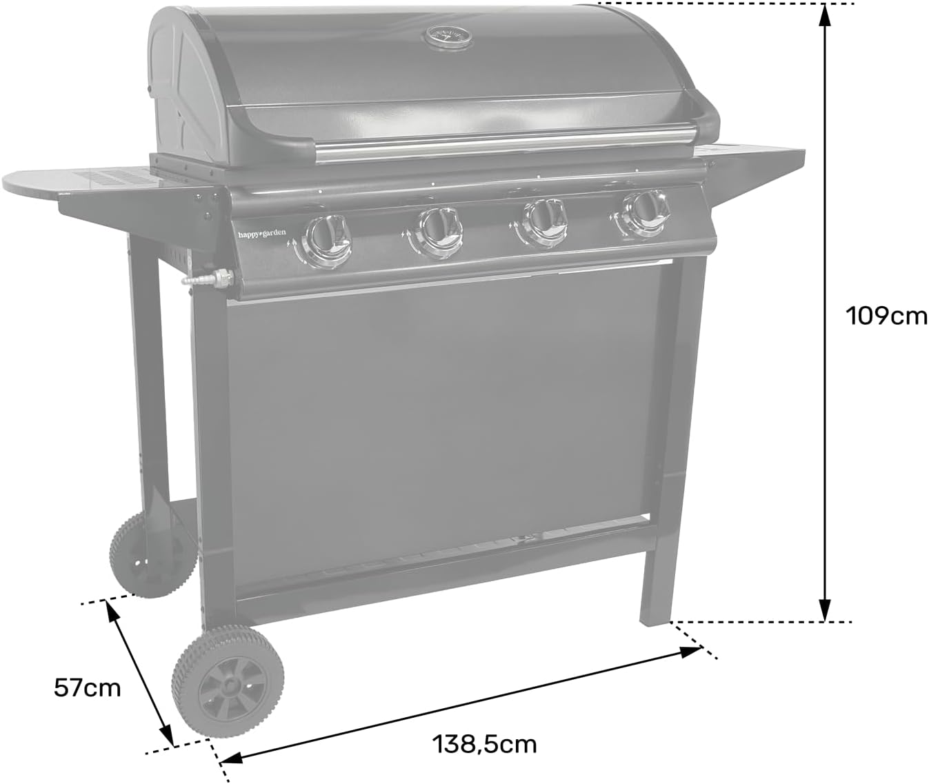 karaca-alisveris - Barbecue gaz RENO - 4 brûleurs 14kW avec thermomètre