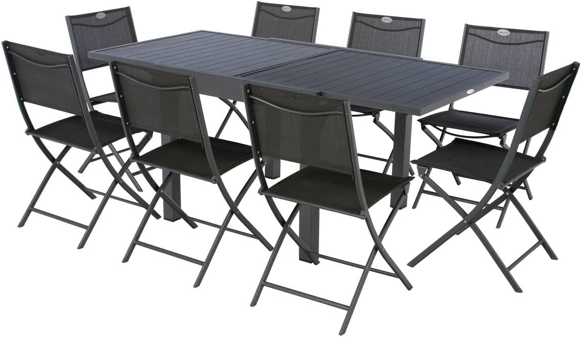 karaca-alisveris - Piazza extensible - 180/240x90 cm - alu gris, 8 places