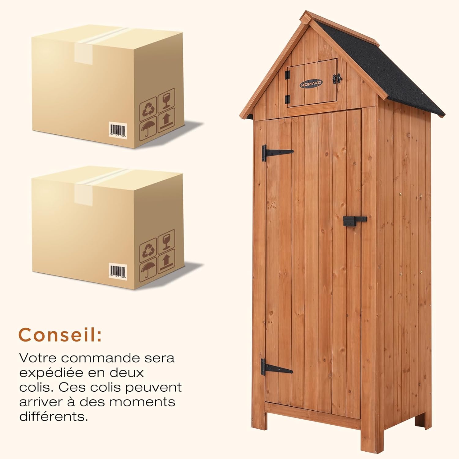 Abri de Jardin en Bois avec Protection UV - Toit en appentis - Abri de Jardin en Bois avec Sol - 77 x 54,3 x 179 cm - Abri de Jardin pour Jardin, terrasse, arrière-Cour, pelouse