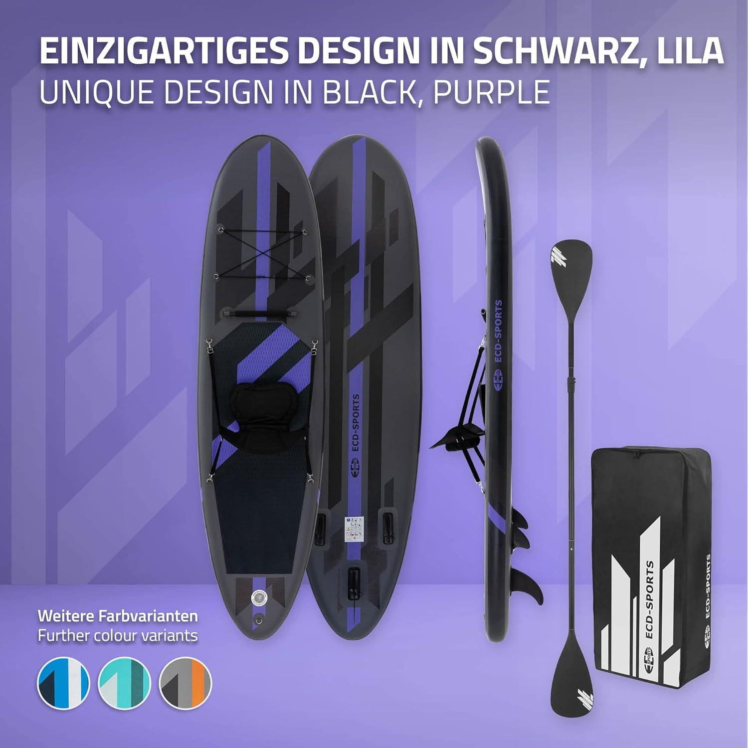 karaca-alisveris - Stand Up Paddle Gonflable - 305/308/320/380 cm - PVC, 120/150 kg, 10/15 cm