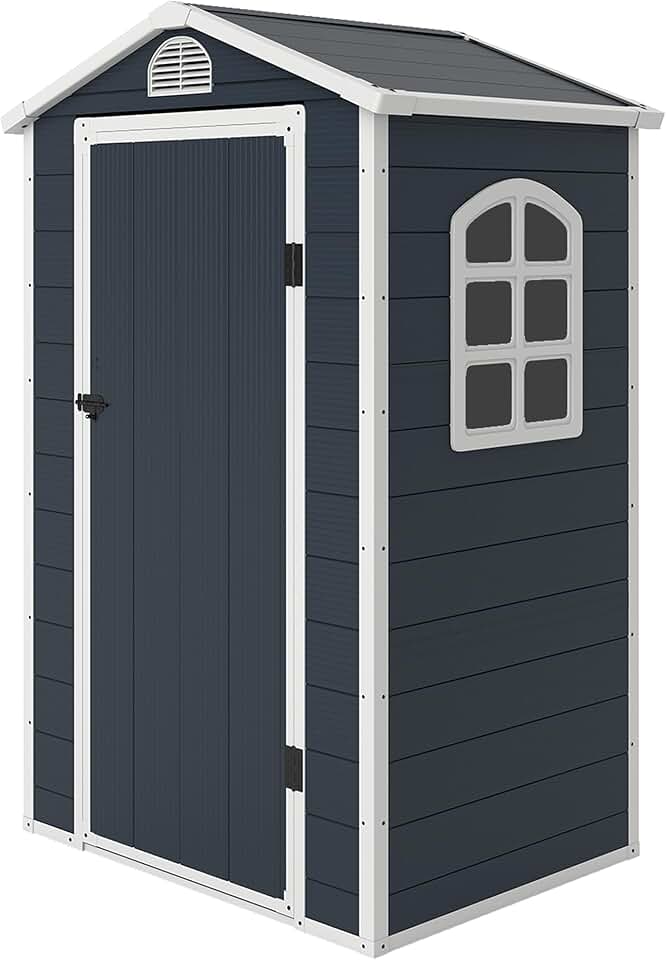 karaca-alisveris - Abri à outils - 134x104x204 cm - Résine, porte verrouillable, fenêtre, aération