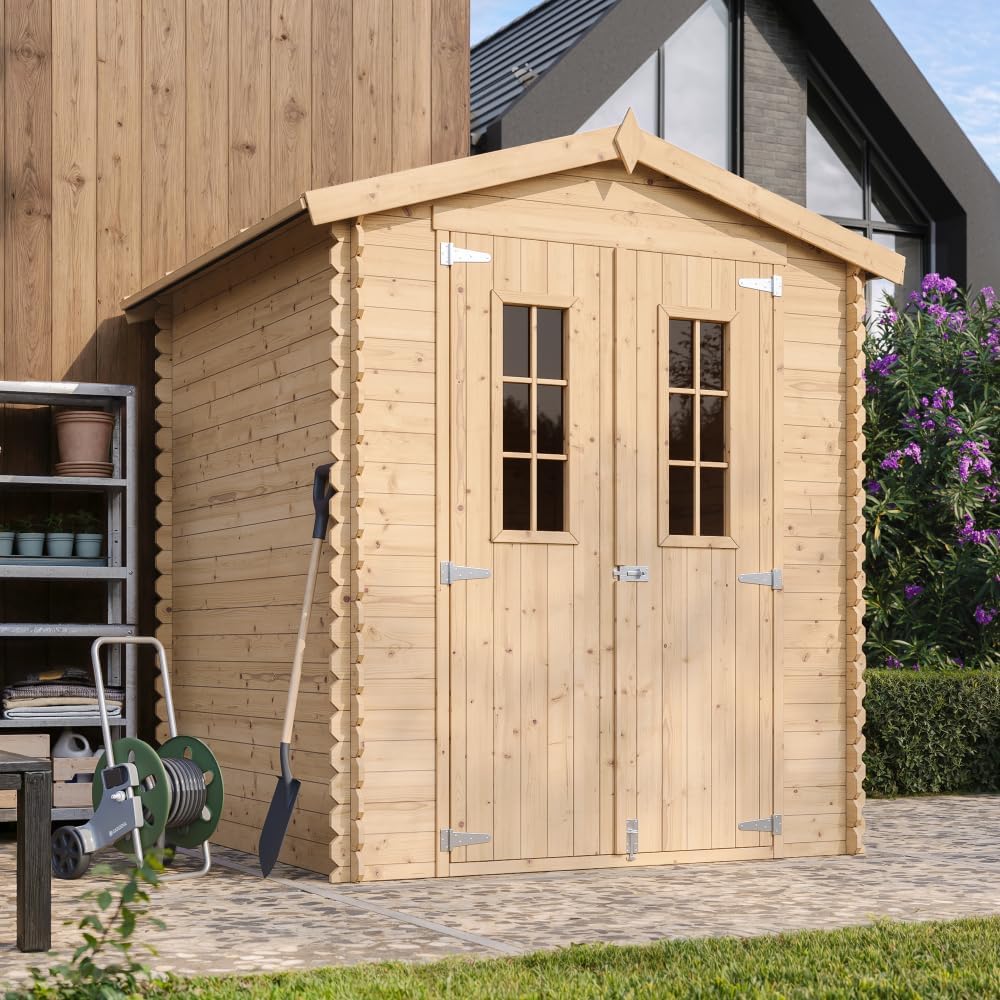 Abri de Jardin en Bois - Stockage extérieur I186xL196xH218 cm/ 2,82 m2 Petit abri à Outils, Local à vélos - karaca-alisveris M320C