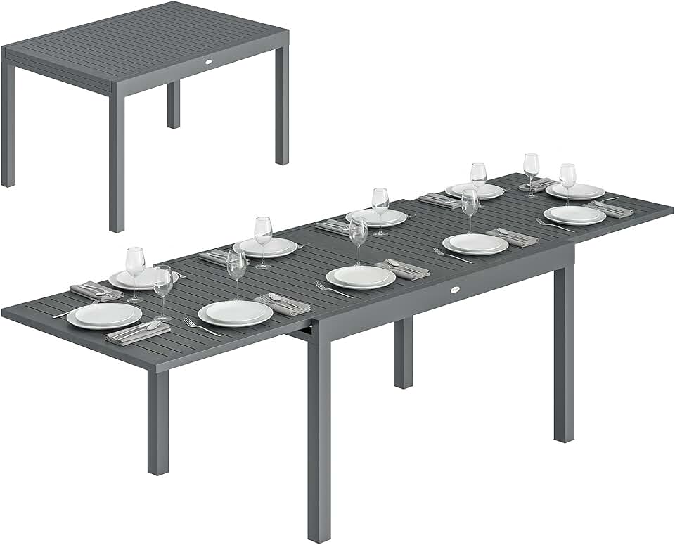 karaca-alisveris - Table Jardin Extensible - 135-270cm - Aluminium, 6-10 pers.