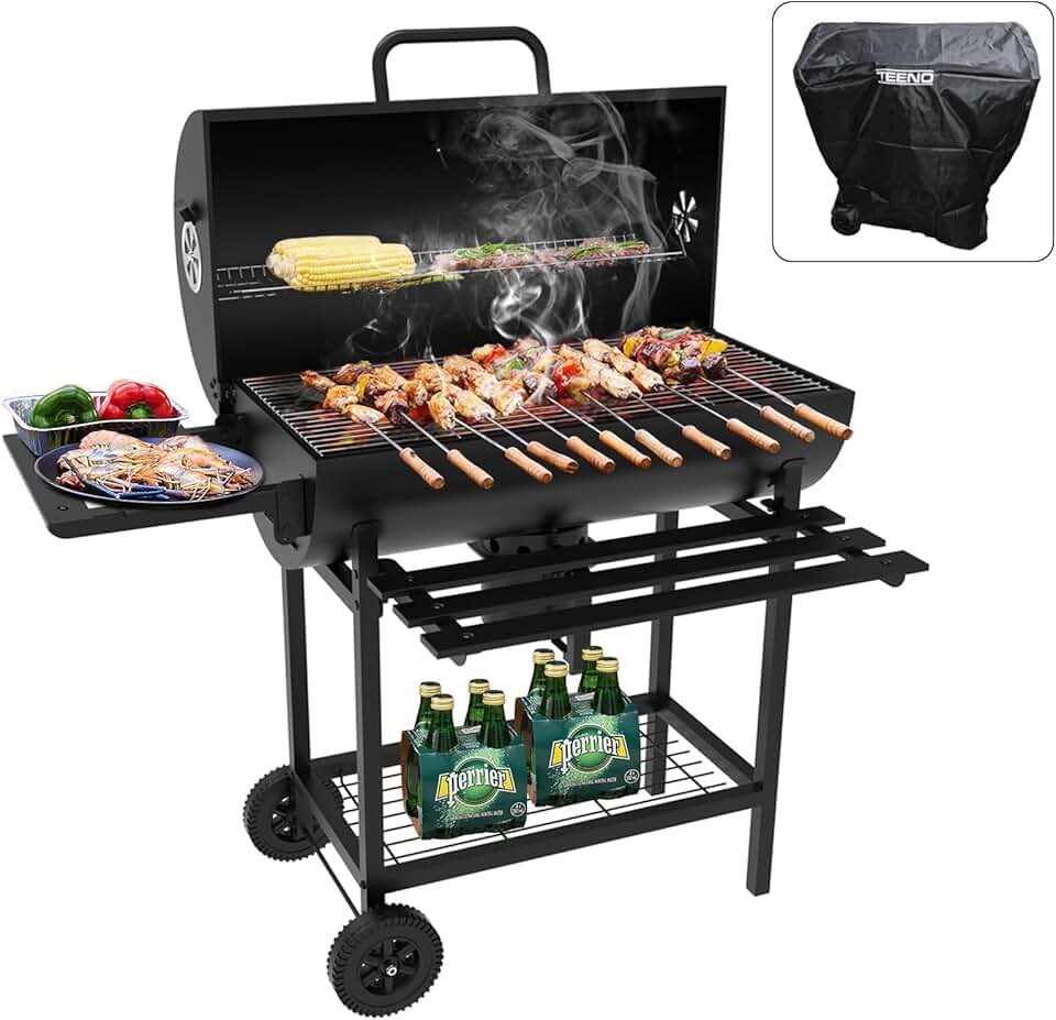 karaca-alisveris - barbecue boule XXL - deux étagères, évent réglable, housse.