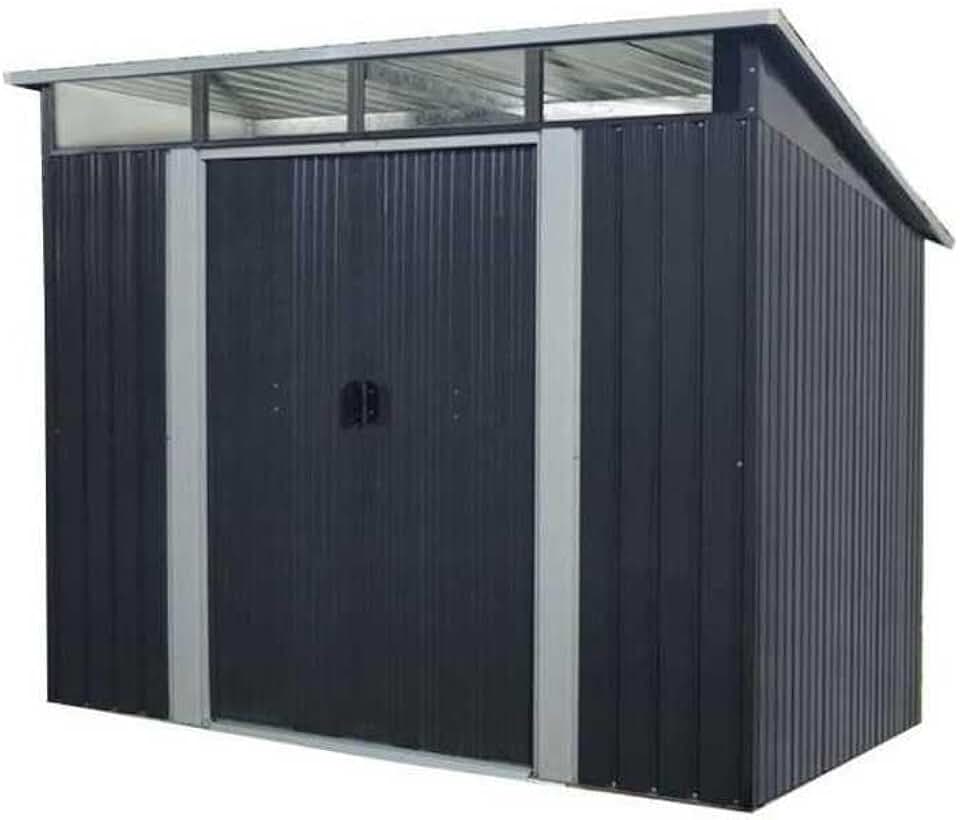 karaca-alisveris Abri de Jardin en métal 4,59m² - 2 Portes coulissantes - Gris Anthracite