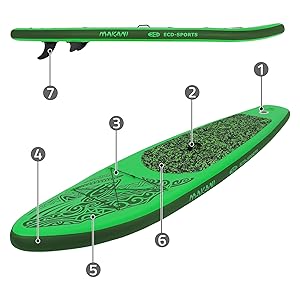 karaca-alisveris planche de stand up vert paddling makani 320x80x15 cm SUP gonflable paddle board de surf