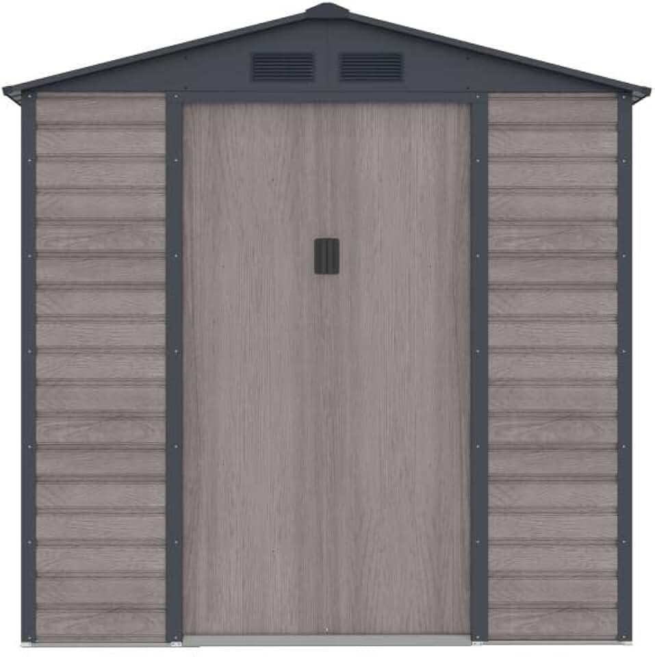 karaca-alisveris - abri de jardin acier galvanisé 2,79m², effet bois gris - ADELMO