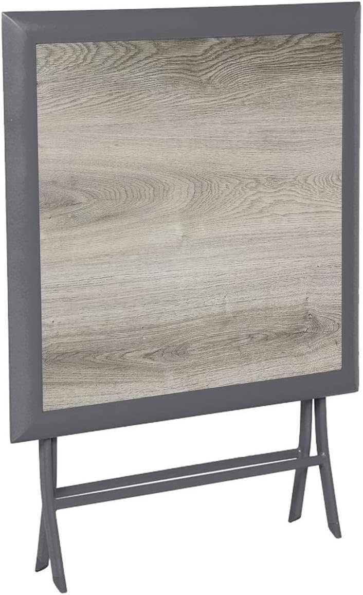 karaca-alisveris - Azua table pliante carrée 2 places gris aluminium