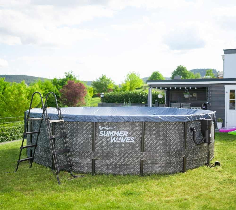 karaca-alisveris - Elite Frame rotin gris - Ø488x122 cm - Piscine hors-sol