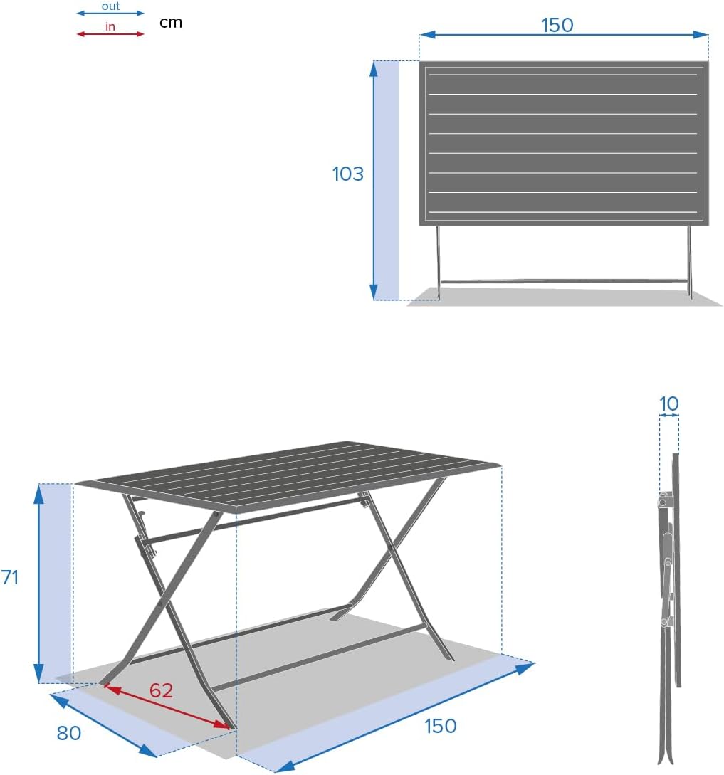karaca-alisveris - Azua Rectangulaire - 6 places - aluminium antirouille