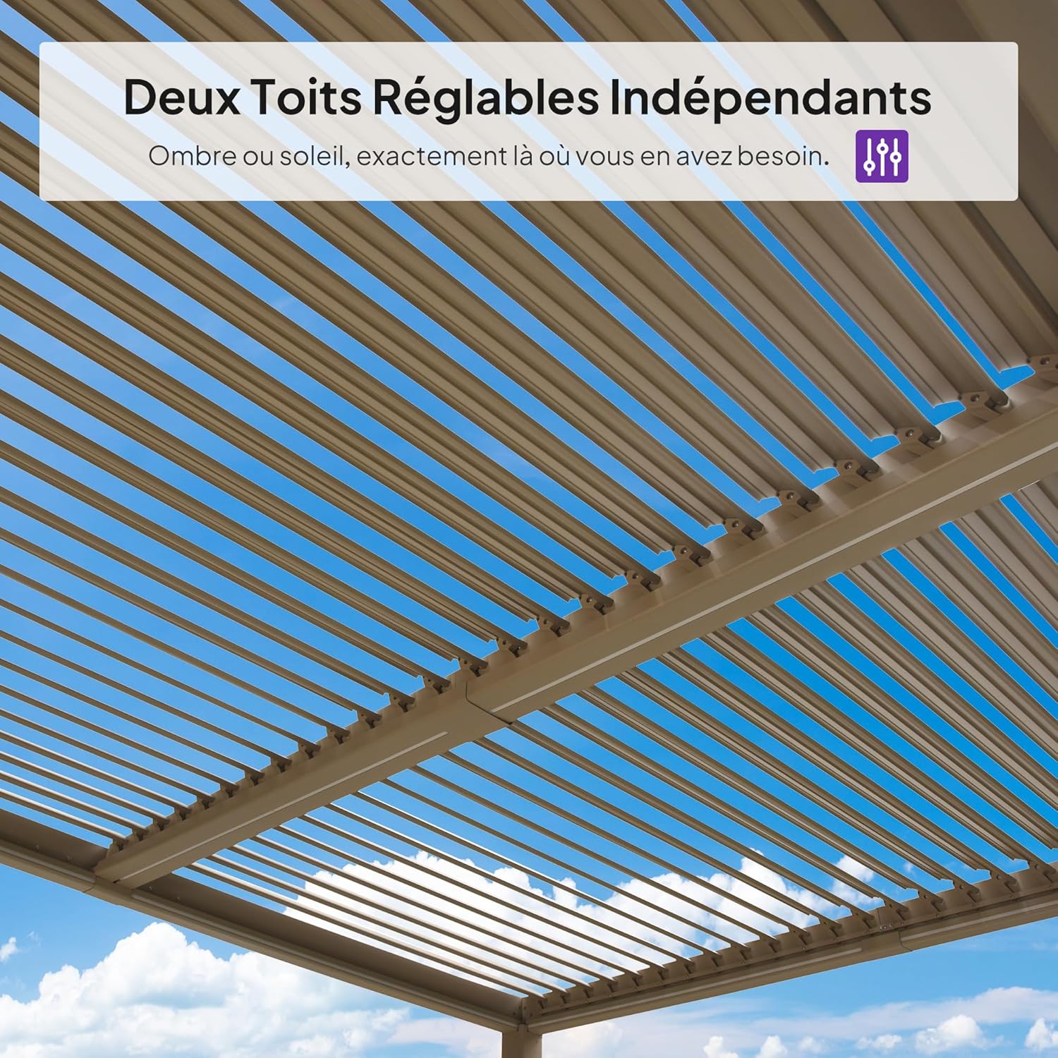 karaca-alisveris - pergola bioclimatique LED - 3x3,65m - alu, lames orientables, étanche