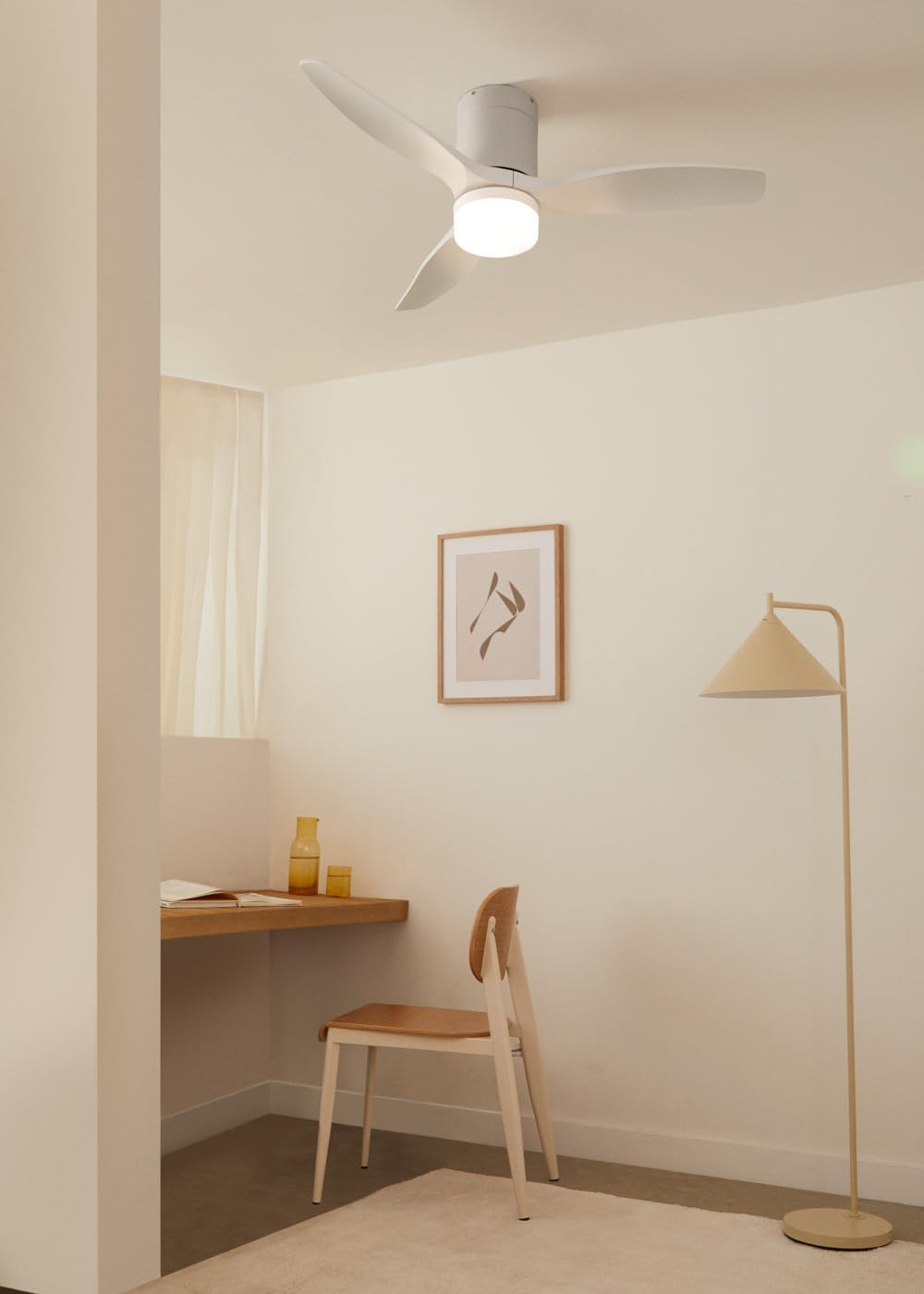 CREATE - WINDCALM S - Ø112 cm - Ventilateur de plafond LED silencieux, 6 vitesses, télécommande, été-hiver, 40W