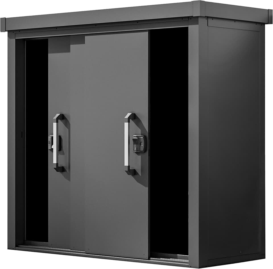 GFP karaca-alisveris Armoire de Jardin en métal 180x78x161 cm Abris de Jardin Anthracite, Plancher Inclus