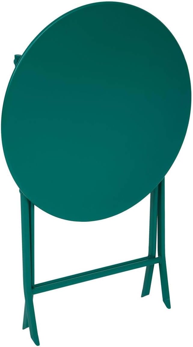 karaca-alisveris - Greensboro - Ø60cm - Table ronde pliante acier vert opale