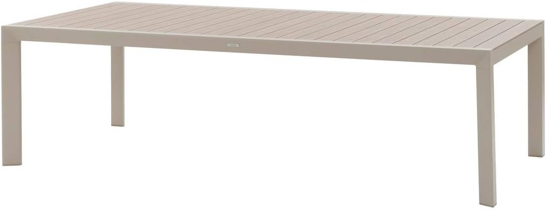 karaca-alisveris - Évasion - table jardin alu 12 places effet bois lin argile