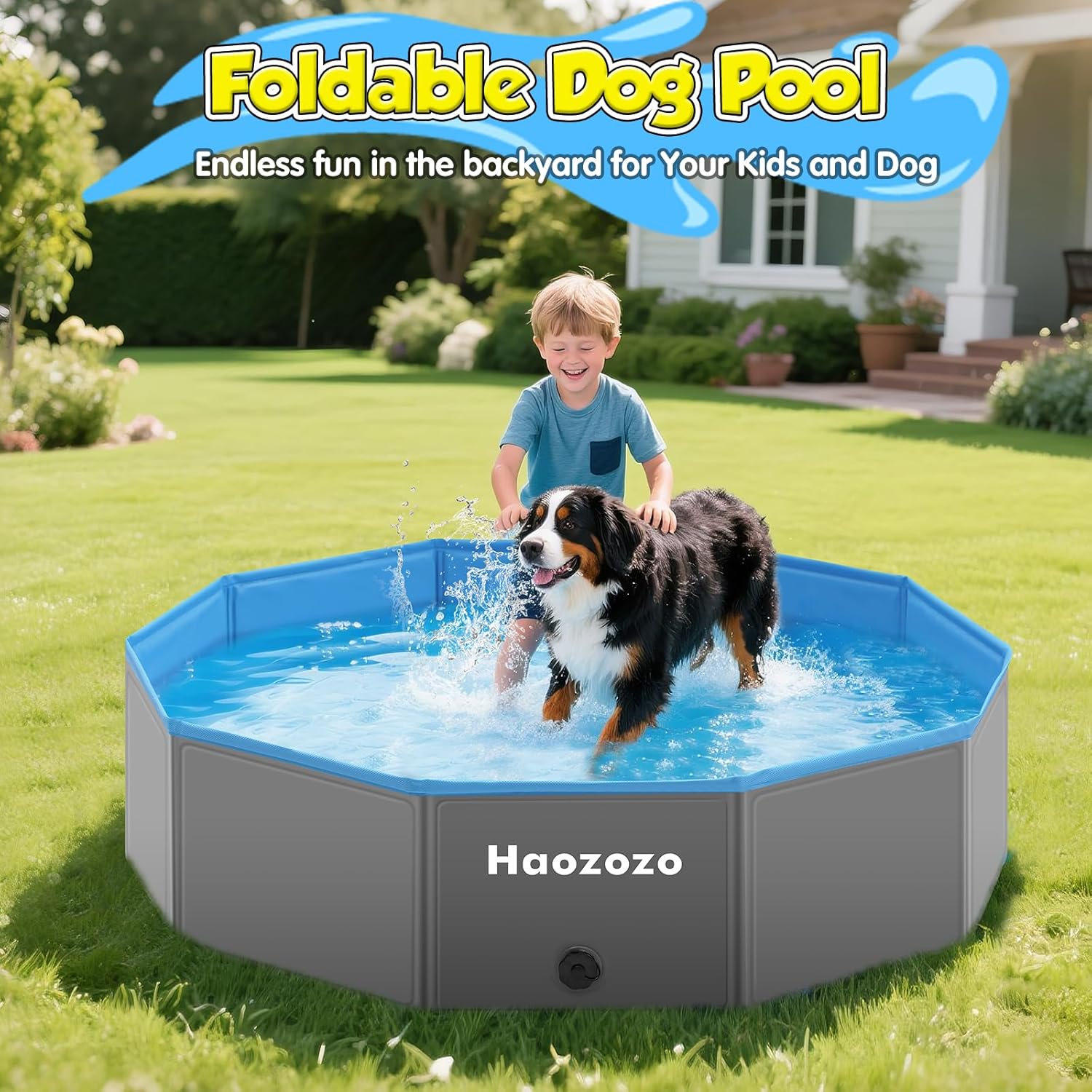Piscine pour chien - bassin pliable renforcé 120x30 cm antidérapant, PVC durable