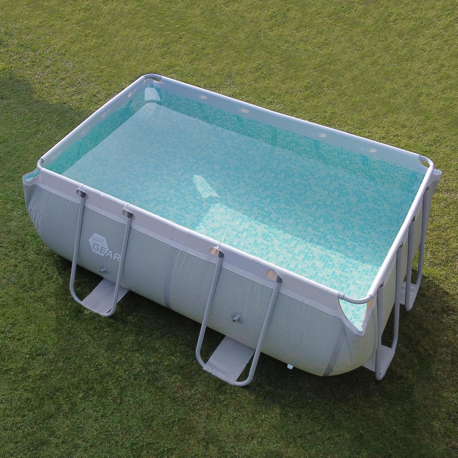 yourGEAR - Piscine familiale XL - 3x2x1m - Acier, skimmer, jardin