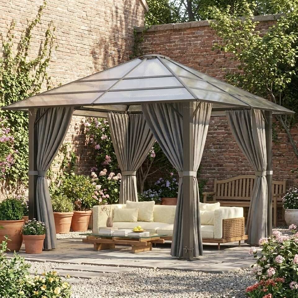 karaca-alisveris - pergola extérieure - 3x3m - aluminium robuste, toit anti-UV