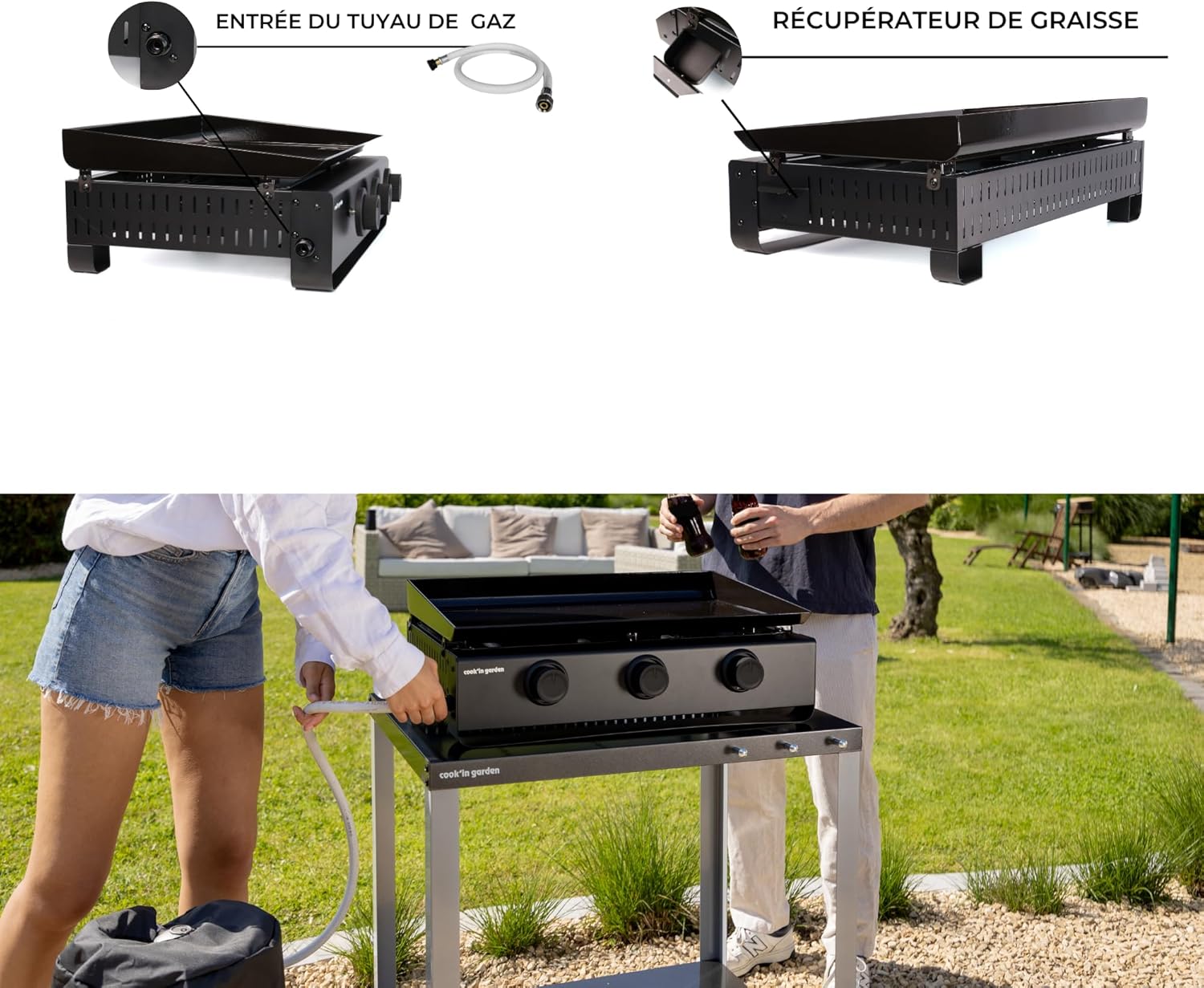 karaca-alisveris - Tempo 3 brûleurs - 6 kW - acier émaillé - bac amovible